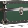 Summer Camp and College Dorm Mini Storage Trunk Organizer Keepsake Box Treasure Chest Footlocker Size 14"L x 8"H x 8"W Hunter Green - Image 5