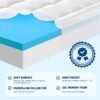 Twin XL Memory Foam Mattress Topper - 3 Inch Dual Layer Mattress Pad for College Dorm - 2 Inch Cooling Gel Memory Foam Plus 1 Inch Pillow Top Cover - Ultra Soft Support for Back Pain - Image 5
