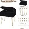 Vanity Stool Chair with Storage Foot Stools Ottoman Soft Faux Fur Vanity Stool for Makeup Make up Small Vanity Bench Seat Chairs for Entryway Living Room Bedroom - Image 7