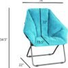 Zenithen Limited Portable Foldable Hexagon Plush Indoor Accent Seat Folding Dish Chair, Perfect for Bedrooms, Dorm Rooms, Living Rooms, and Gaming, Teal Corduroy (Pack of 2) - Image 4