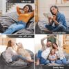 Bean Bag Chairs, Memory Foam Bean Bag Chair for Adults/Teens/Kids, Velvet Lazy Sofa Furniture with Removable High-Rebound Memory Foam for Living Room Bedroom College Dorm - Image 7