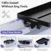 Bedside Shelf, Bunk Bed Table Shelf for Top Bunk, Black Clip On Nightstand with Removable Cup Holder&Power Strip Holder, Bunk Bed Tray for Dorm Bed&Loft Bed,College Dorm Room Essentials for Girls,Guys - Image 6