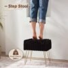 Vanity Stool Chair with Storage Foot Stools Ottoman Soft Faux Fur Vanity Stool for Makeup Make up Small Vanity Bench Seat Chairs for Entryway Living Room Bedroom - Image 8