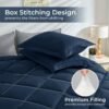 7 Pieces Queen Comforter Set, All Season Reversible Bed in a Bag Queen, Ultra Soft Queen Bedding Set with Grey Comforter, Flat Sheet, Fitted Sheet, Pillowcases, Pillow Shams, Navy Blue & Light Grey - Image 6