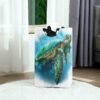 22.7"(H) Collapsible Laundry Hamper Watercolor Sea Turtle Laundry Basket Organizer Large with Handle Foldable Clothes Hamper - Image 3