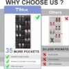 Tiblue Over The Door Shoe Organizers 35 Mesh Pockets Hanging Shoe Organizer Shoe Rack For Closet Entryway Bedroom Bathroom Pantry Shoe Holder, Men Sneakers, Women High Heeled Shoes, Flip Flops Black - Image 7