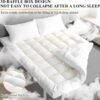 Twin XL Size Mattress Topper for College Dorm, Extra Thick Pillowtop, Cooling Plush Mattress Pad Cover for Back Pain Relief, Soft Down Alternative Fill(39x80 Inches) - Image 3