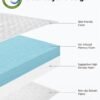 [Twin XL] Mattress Topper, 4" Mattress Topper Twin Extra Long, Memory Foam Mattress Topper Twin XL for College Dorm with Removable Cover and Straps, Dark Grey - Image 3