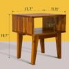Acacia Serena Nightstand/End Table Solid Wood Bed Side Table for Bedroom Living Room College Dorm (Caramel) - Image 3