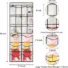 2 Pack Extra Large Hanging Crystal Clear Over Door Shoe Organizers,closet shoe organizer shoe rack organizer shoe storage,12+6Pockets,8Hooks,white (59"x 21.6") - Image 4