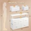 WLIVE White Dresser for Bedroom with 5 Fabric Drawers, Entertainment Center with Open Shelf and Power Outlet for 45 inch TV, Dresser TV Stand with Storage for Closet, Hallway, College Dorm - Image 4