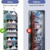 ULG 1 Pack Over Door Organizer with 5 Large Pockets 10 Mesh Side Pockets, 44 lbs Weight Capacity Hanging Storage Organizer with Clear Window Kids Toys, Shoes, Diapers, Dark Grey, 5 Layers - Image 4
