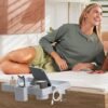 SPACEKEEPER Bedside Shelf for Bed, Foldable Bunk Bed Shelf Organizer for Top Bunk College Dorm Room Essentials Clip On Nightstand Bed Side Shelf Tray with Hanging Cup, Normal Size, Grey - Image 8