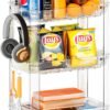 3 Tier Rolling Carts with Wheels,10.9'' W Bathroom Organizers and Storage Cart on Wheels,Clear Plastic Rolling Utility Cart with Handle for College Dorm Room Small Spaces,Bathroom,Kitchen,Laundry - Image 2