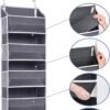 ULG 1 Pack Over Door Organizer with 5 Large Pockets 10 Mesh Side Pockets, 44 lbs Weight Capacity Hanging Storage Organizer with Clear Window Kids Toys, Shoes, Diapers, Dark Grey, 5 Layers - Image 9
