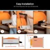 Squirrel-Bedside Perch for College Dorm Bunk Bed, Floating Organizer with USB-C & A Charging Ports, Small Spaces, Bedside Caddy & Nightstand,Dorm Room Decor, Modern designer dorms, Grey - Image 3