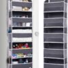 ULG 1 Pack Over Door Organizer with 5 Large Pockets 10 Mesh Side Pockets, 44 lbs Weight Capacity Hanging Storage Organizer with Clear Window Kids Toys, Shoes, Diapers, Dark Grey, 5 Layers - Image 2