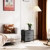 Sweetcrispy Nightstand with 2 Storage Drawers, 20" Height End Tabl Small e Bed Side Furniture, Wooden Top Fabric Cabinet Kids Night Stand Mini Dresser for Bedroom, Closet, Entryway, College Dorm - Image 3