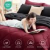 5 Pieces Twin XL Comforter Set, Dorm Bedding Sets, Back to School Bed in a Bag 5 PCS, Down Alternative Sets with Comforter, Flat Sheet, Fitted Sheet, Pillowcase & Pillow Sham, Burgundy Red & Black - Image 4