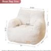 Bean Bag Chair with Filler, Bean Bag Sofa with Tufted Soft Stuffed Filling, Fluffy and Lazy Sofa, Comfy Cozy BeanBag Chairs with Memory Foam for Dorm, Apartment, Living Room (White) - Image 3
