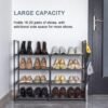 4 Tier Shoe Rack, 16-20 Pairs Narrow Expandable & Stackable Shoe Storage Organizer, Sturdy Vertical Shoe Shelf for Closet, Entryway, Garage, College Dorm and Bedroom (Black) - Image 5