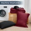 5 Pieces Twin XL Comforter Set, Dorm Bedding Sets, Back to School Bed in a Bag 5 PCS, Down Alternative Sets with Comforter, Flat Sheet, Fitted Sheet, Pillowcase & Pillow Sham, Burgundy Red & Black - Image 7