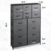 WLIVE 2 Drawer Nightstand and 16 Drawers Dresser Set, Dresser for Bedroom, Nursery, Closet, Hallway, Storage Dresser Organizer Unit, Dressers & Chests of Drawers with Fabric Bins, Dark Grey - Image 8