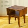 Acacia Serena Nightstand/End Table Solid Wood Bed Side Table for Bedroom Living Room College Dorm (Caramel) - Image 6