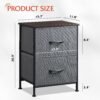 WLIVE 2 Drawer Nightstand and 16 Drawers Dresser Set, Dresser for Bedroom, Nursery, Closet, Hallway, Storage Dresser Organizer Unit, Dressers & Chests of Drawers with Fabric Bins, Dark Grey - Image 4