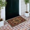 Aztec Door Mat Indian Geometry Floral Pattern Tribal Southwestern Red Green Beige Rubber Absorbent Dirt Trapper Non Slip Washable Indoor Home Porch Outdoor Welcome Doormat Entry Mats 17x29 Inch - Image 5