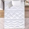 BDEUS Twin XL Mattress Topper, Mattress Protector for College Dorm, Breathable Dorm Bed Topper with Deep Pocket, College Dorm Room Essentials, Extra Long Twin Mattress Pad - 39"x80" White - Image 2