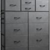WLIVE 2 Drawer Nightstand and 16 Drawers Dresser Set, Dresser for Bedroom, Nursery, Closet, Hallway, Storage Dresser Organizer Unit, Dressers & Chests of Drawers with Fabric Bins, Dark Grey - Image 6