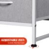 WLIVE Fabric Dresser for Bedroom, 6 Drawer Double Dresser, Storage Tower with Fabric Bins, Chest of Drawers for Closet, Living Room, Hallway, Light Grey - Image 9