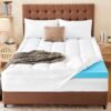 Twin XL Memory Foam Mattress Topper - 3 Inch Dual Layer Mattress Pad for College Dorm - 2 Inch Cooling Gel Memory Foam Plus 1 Inch Pillow Top Cover - Ultra Soft Support for Back Pain - Image 2