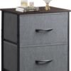 WLIVE 2 Drawer Nightstand and 16 Drawers Dresser Set, Dresser for Bedroom, Nursery, Closet, Hallway, Storage Dresser Organizer Unit, Dressers & Chests of Drawers with Fabric Bins, Dark Grey - Image 5
