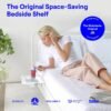 BedShelfie Bedside Shelf, Bunk Bed & Top Bunk, College Dorm Room Essentials, Clip On Nightstand, Bed Side Table Tray Organizer, Dorm Room Decor, College Dorm Essentials - Cable Catch, White - Image 3