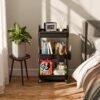 3 Tier Small Rolling Cart Organizer,Laundry Room Bathroom Organizers and Storage Office Shelves Mobile Shelving Unit Kitchen Trolley Cart with Wheels for Art,Craft,Diaper,Bedside,Snack(Black) - Image 3