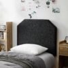 Tavira Allure® Boucle Dorm Headboard with Legs - Black - Image 3
