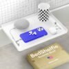 BedShelfie Bedside Shelf, Bunk Bed & Top Bunk, College Dorm Room Essentials, Clip On Nightstand, Bed Side Table Tray Organizer, Dorm Room Decor, College Dorm Essentials - Cable Catch, White - Image 2
