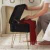 Vanity Stool Chair with Storage Foot Stools Ottoman Soft Faux Fur Vanity Stool for Makeup Make up Small Vanity Bench Seat Chairs for Entryway Living Room Bedroom - Image 2