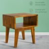 Acacia Serena Nightstand/End Table Solid Wood Bed Side Table for Bedroom Living Room College Dorm (Caramel) - Image 4