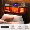 Unikito Upholstered Twin Headboard with Hidden Drawer Storage, Headboards for Twin Size with Power Outlet and LED Light, Twin Size Headboard Only, Sturdy and Stable Headboard for Collage Dorm, Black - Image 6