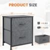 Sweetcrispy Nightstand Set of 2 with 2 Storage Drawers, 20" Height Small Bed Side Furniture End Table, Wooden Top Fabric Cabinet Kids Mini Dresser for Bedroom, Closet, Entryway, College Dorm - Image 4