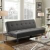 Yaheetech Modern Convertible Futon Sofa Bed w/ 2 Integrated USB Charging Ports Fabric Loveseat Couch Metal Legs, 3 Angles Adjustable Back for Compact Living Space, Apartment, Dorm, Bonus Room Gray - Image 9