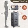 WLIVE Dresser with 4 Drawers, Storage Tower, Organizer Unit, Fabric Dresser for Bedroom, Hallway, Entryway, Closets, Sturdy Steel Frame, Wood Top, Easy Pull Handle, Dark Grey - Image 4