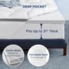 Bedsure Twin XL 4.5 Inch Memory Foam Mattress Topper for College Dorm, Dual Layer 2.5" Gel Memory Foam and 2" Waterproof Mattress Pad Dorm Room Essential, Extra Long Twin Pillow Top for Back Pain - Image 6