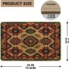 Aztec Door Mat Indian Geometry Floral Pattern Tribal Southwestern Red Green Beige Rubber Absorbent Dirt Trapper Non Slip Washable Indoor Home Porch Outdoor Welcome Doormat Entry Mats 17x29 Inch - Image 4
