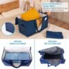 VENO 2 Pack Moving Bags, Comforter and Blanket Storage Bags for Closet, Moving Boxes, Boxes with Lids Alternative, College Dorm Packing Supplies, Foldable Heavy-Duty Tote with Window (Blue, 2 Pack) - Image 4