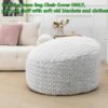 Storage Bean Bag Chairs Cover (No Filler) Soft Washable Plush Fiber Adult Beanbag Chair Living Room Furniture Fuzzy Fur Bean Bag Cover Without Filling (Gradual Grey White Bean Bag Cover) - Image 5