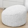 Storage Bean Bag Chairs Cover (No Filler) Soft Washable Plush Fiber Adult Beanbag Chair Living Room Furniture Fuzzy Fur Bean Bag Cover Without Filling (Gradual Grey White Bean Bag Cover) - Image 3